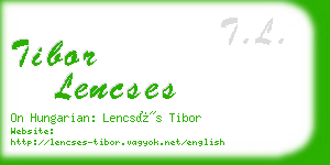 tibor lencses business card